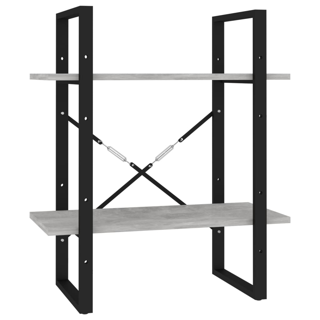 Bookcase 5 compartments concrete grey 60x30x175 cm wood material