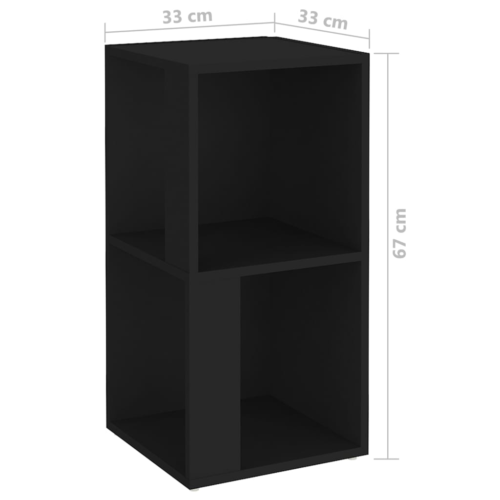 Etagère d'angle noire 33x33x67 cm en bois