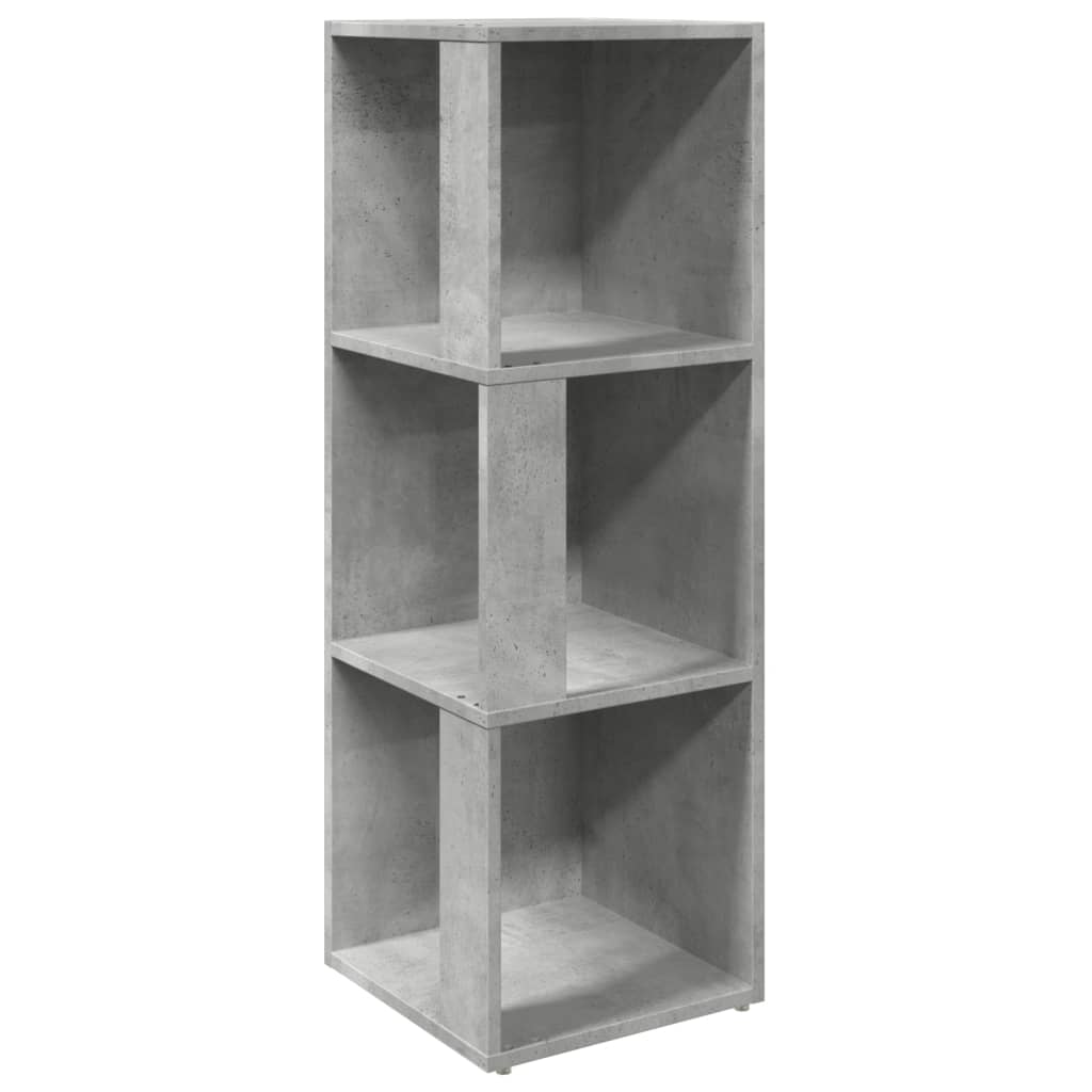 Etagère d'angle gris béton 33x33x100 cm en bois