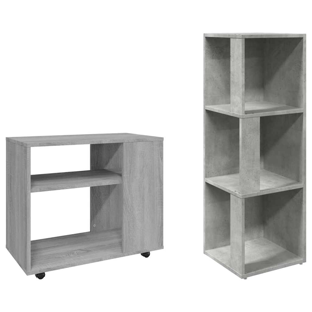 Eckregal Betongrau 33x33x100 cm Holzwerkstoff