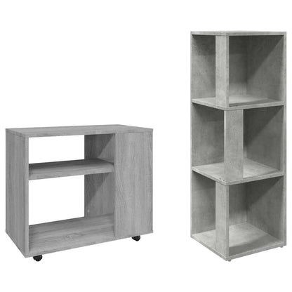 Eckregal Betongrau 33x33x100 cm Holzwerkstoff