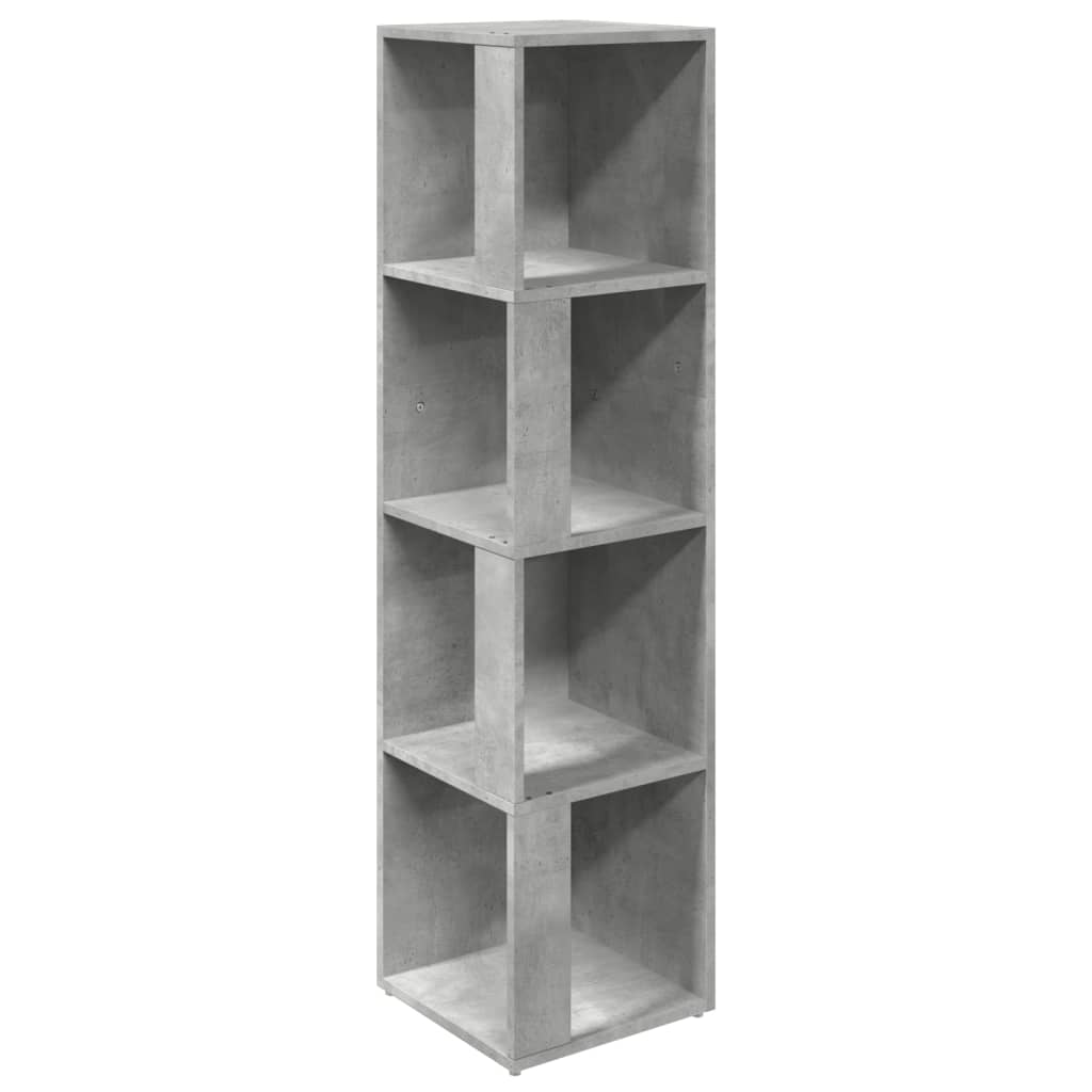 Etagère d'angle gris béton 33x33x132 cm en bois