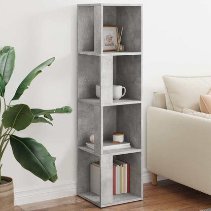 Eckregal Betongrau 33x33x132 cm Holzwerkstoff