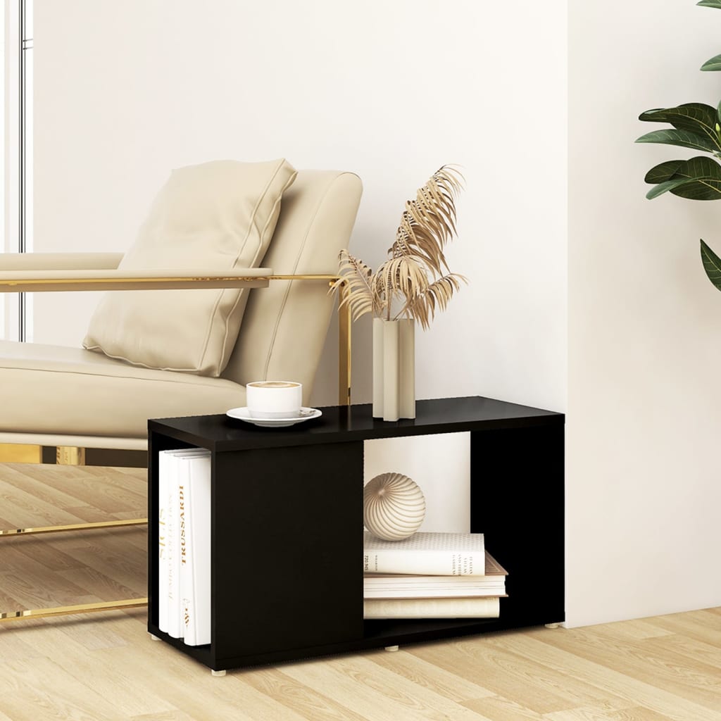Meuble TV noir 60x24x32 cm en bois