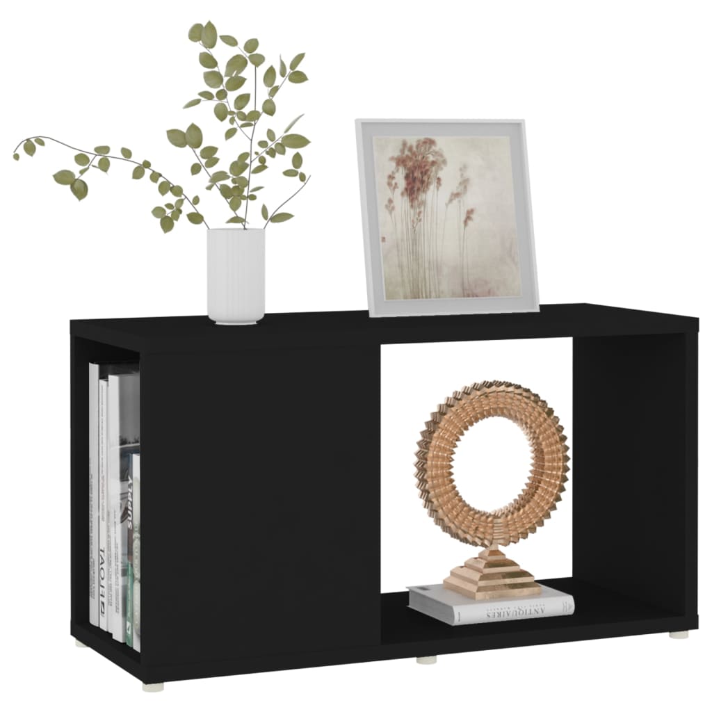 Meuble TV noir 60x24x32 cm en bois