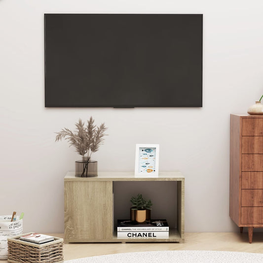 Meuble TV chêne Sonoma 60x24x32 cm matériau bois