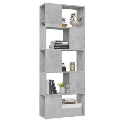 Bücherregal Raumteiler Betongrau 60x24x155 cm