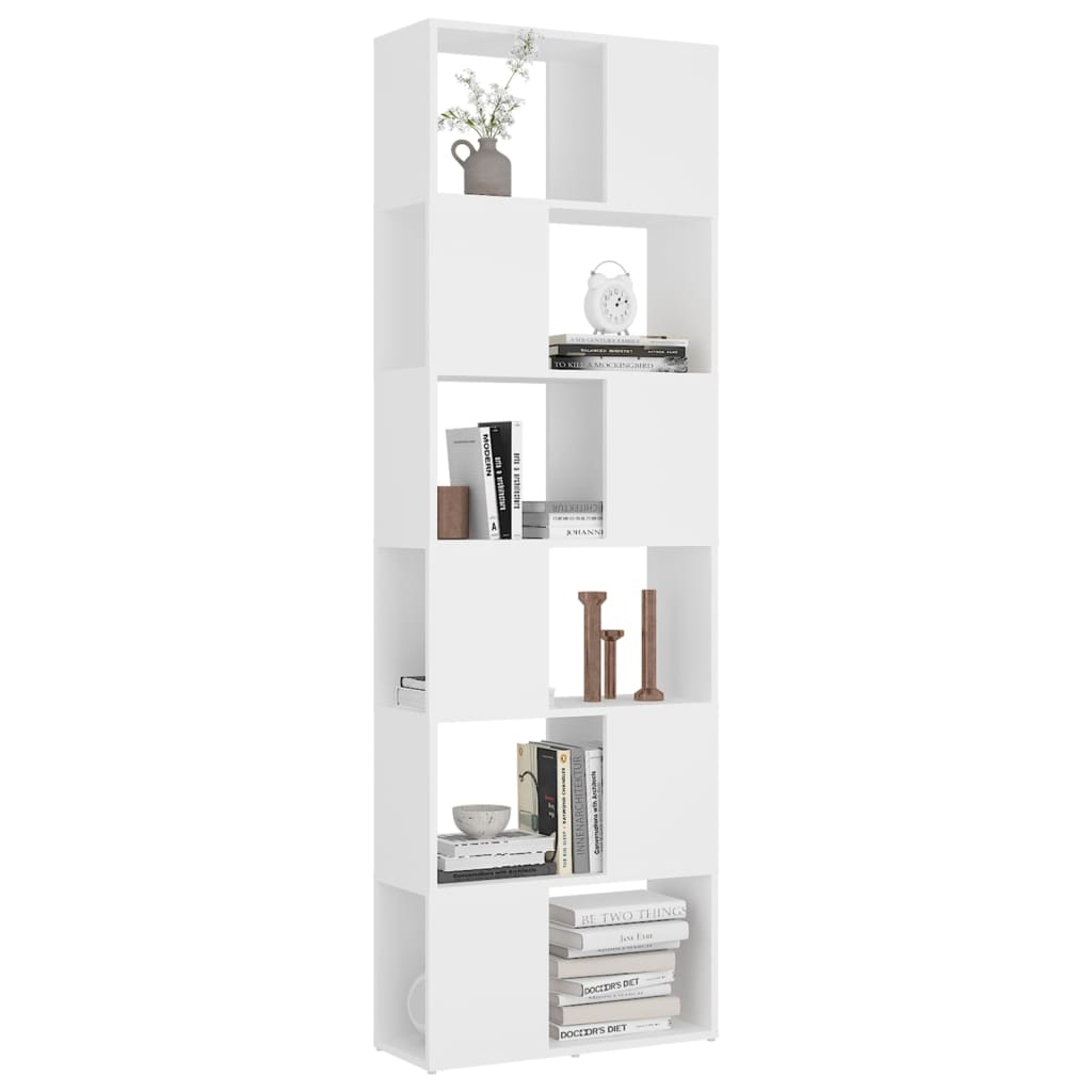 Bookcase Room Divider White 60x24x186 cm