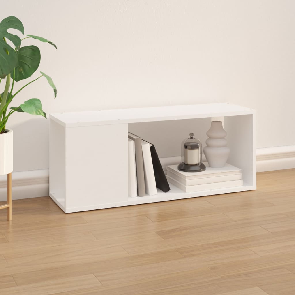 Meuble TV blanc 80x24x32 cm en bois
