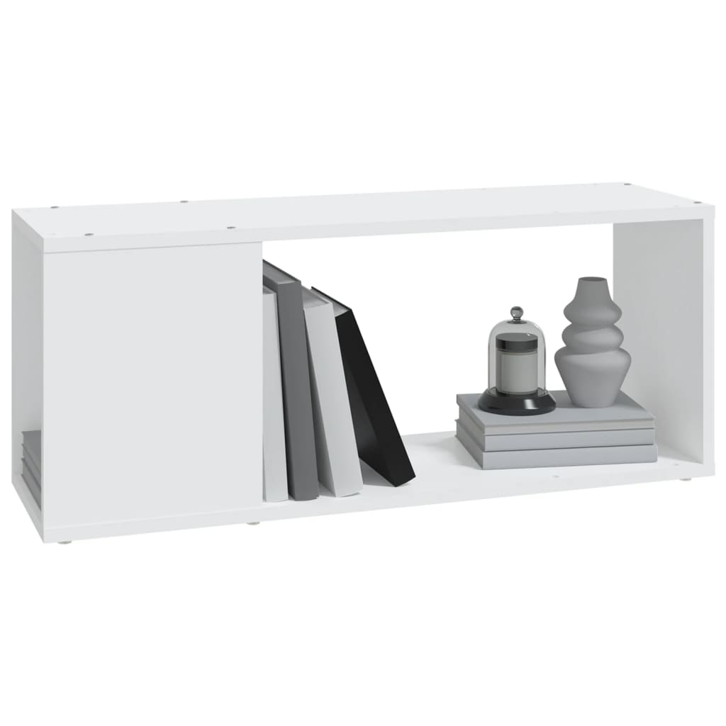 Meuble TV blanc 80x24x32 cm en bois
