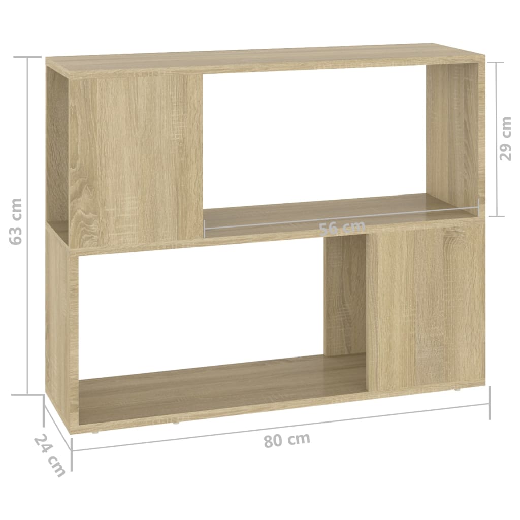 Meuble TV en chêne Sonoma 80x24x63 cm, matériau à base de bois