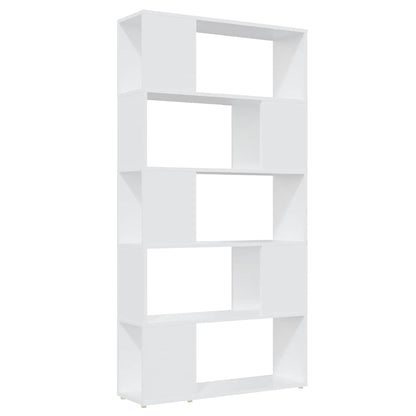 Bücherregal Raumteiler Weiß 80x24x155 cm Holzwerkstoff