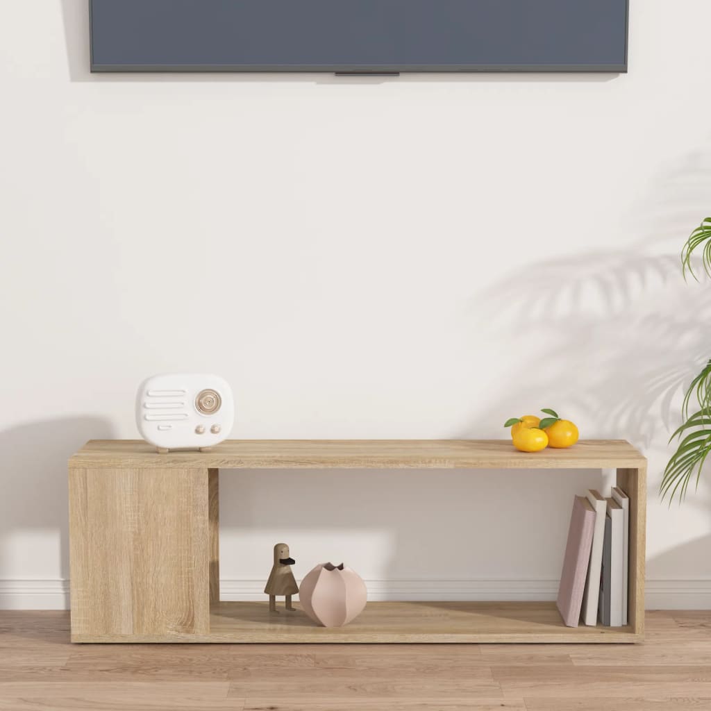 Meuble TV chêne Sonoma 100x24x32 cm matériau bois