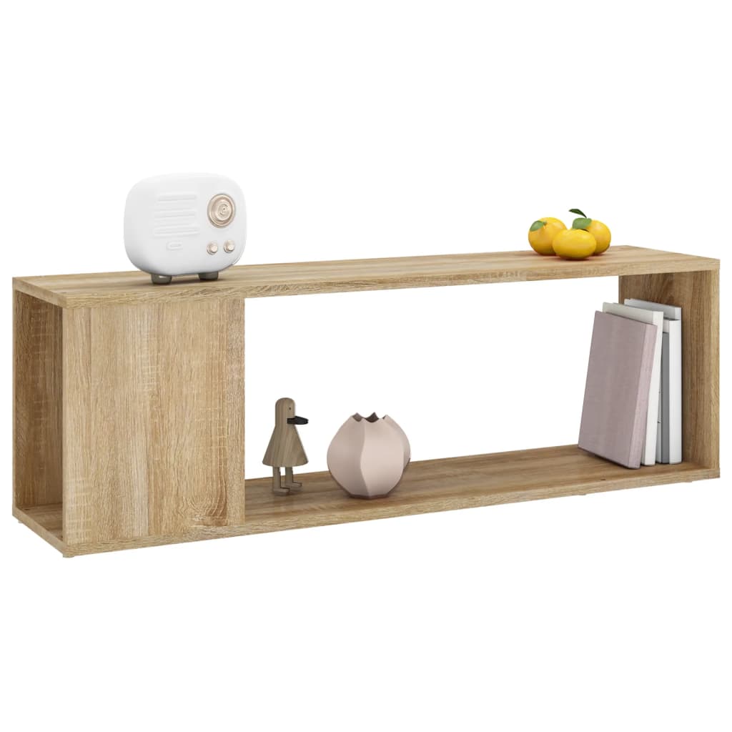 Meuble TV chêne Sonoma 100x24x32 cm matériau bois