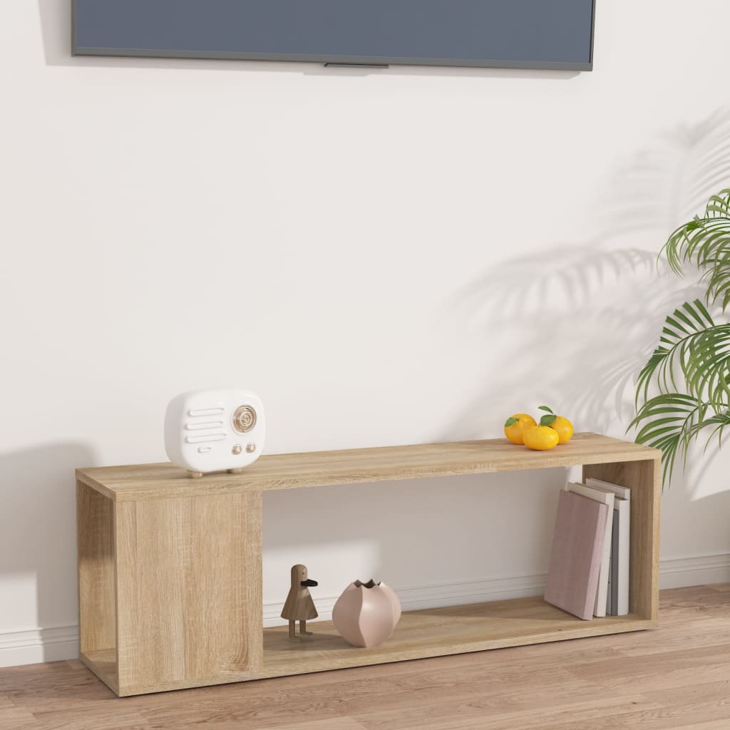 Meuble TV chêne Sonoma 100x24x32 cm matériau bois