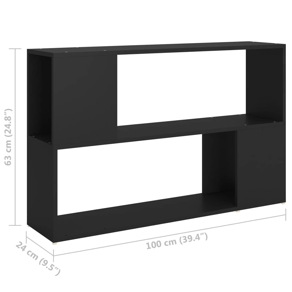Bookshelf Black 100x24x63 cm Wood Material