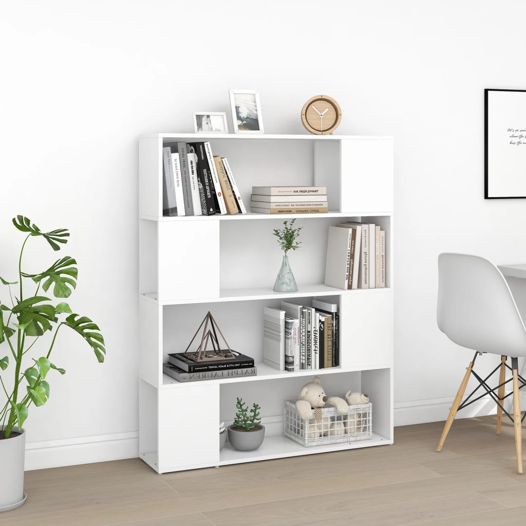 Bookcase Room Divider White 100x24x124 cm