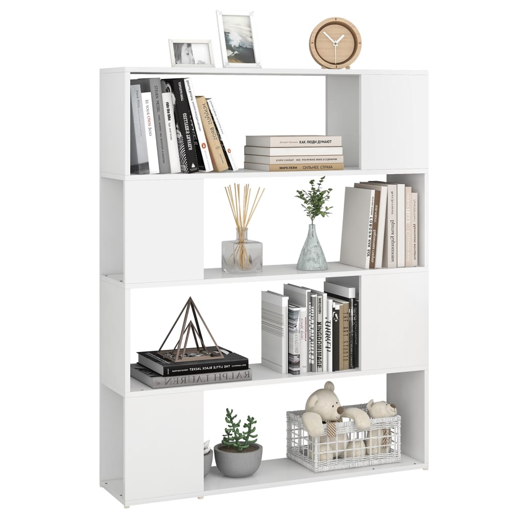 Bookcase Room Divider White 100x24x124 cm