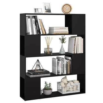 Bücherregal Raumteiler Schwarz 100x24x124 cm