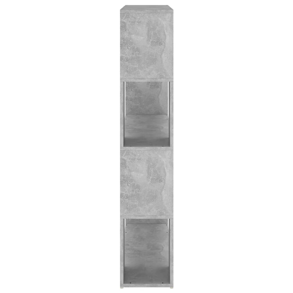 Bookcase Room Divider Concrete Grey 100x24x124 cm