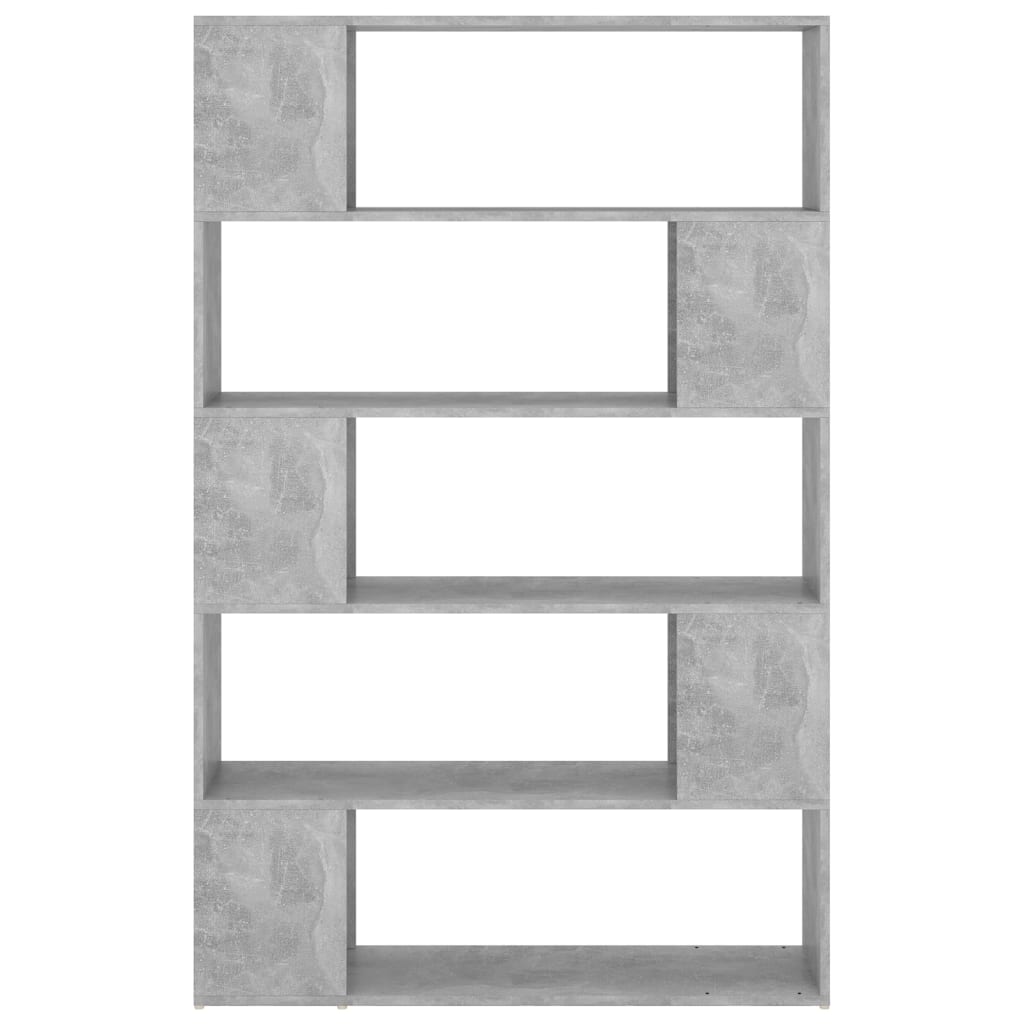 Bookcase Room Divider Concrete Grey 100x24x155 cm Wood Material