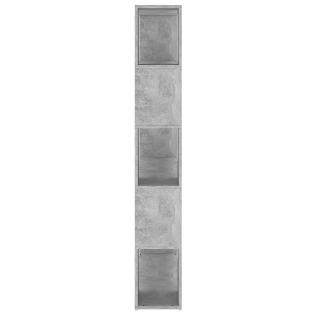Bookcase Room Divider Concrete Grey 100x24x155 cm Wood Material