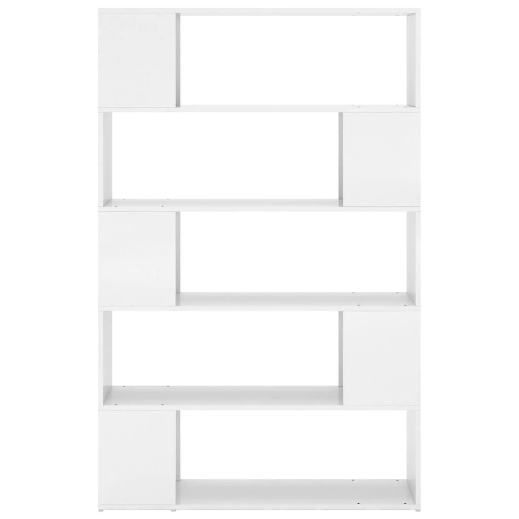 Bookcase Room Divider High Gloss White Wood Material