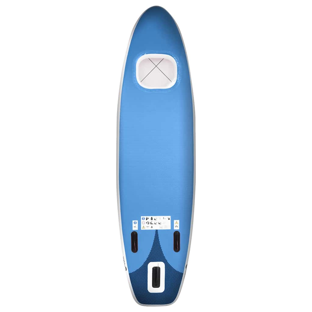 SUP-Board-Set Aufblasbar Blau 300x76x10 cm