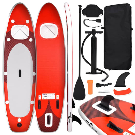 Set de planches SUP gonflable rouge 300x76x10 cm