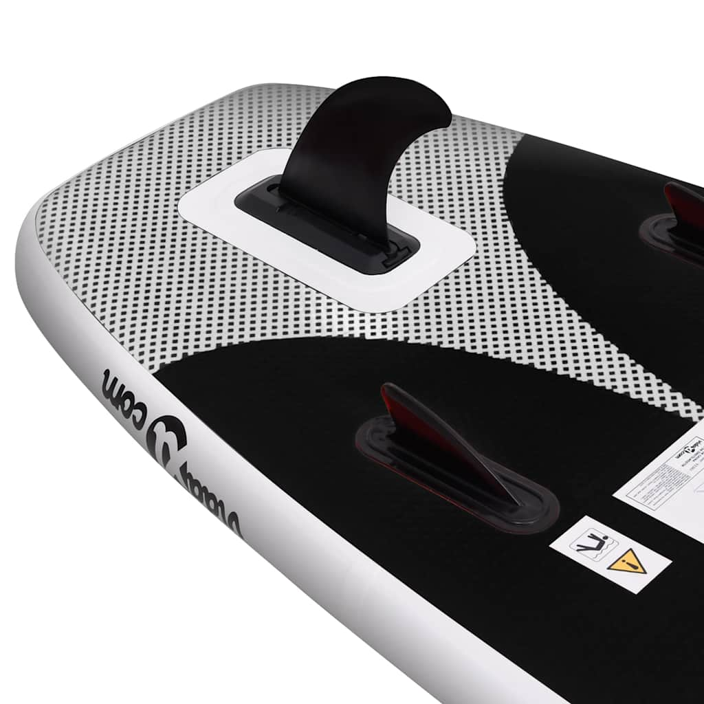 SUP-Board-Set Aufblasbar Schwarz 300x76x10 cm