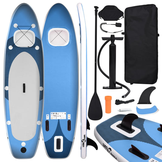 SUP-Board-Set Aufblasbar Marineblau 330x76x10 cm