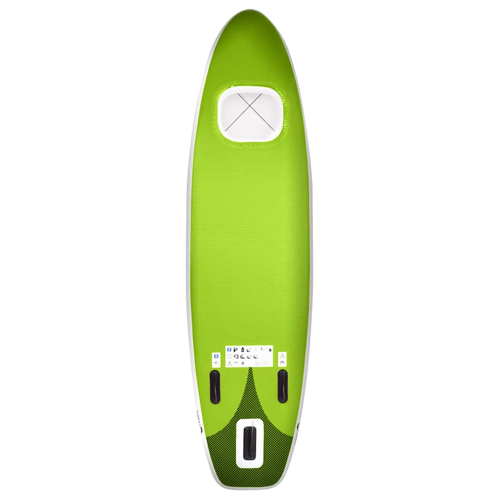 Set de planches SUP gonflable vert 360x81x10 cm