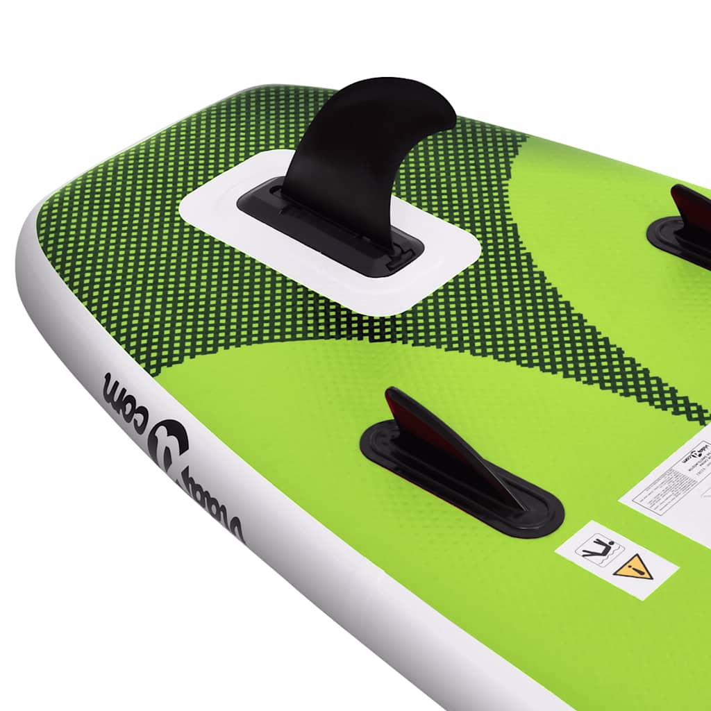 Set de planches SUP gonflable vert 360x81x10 cm