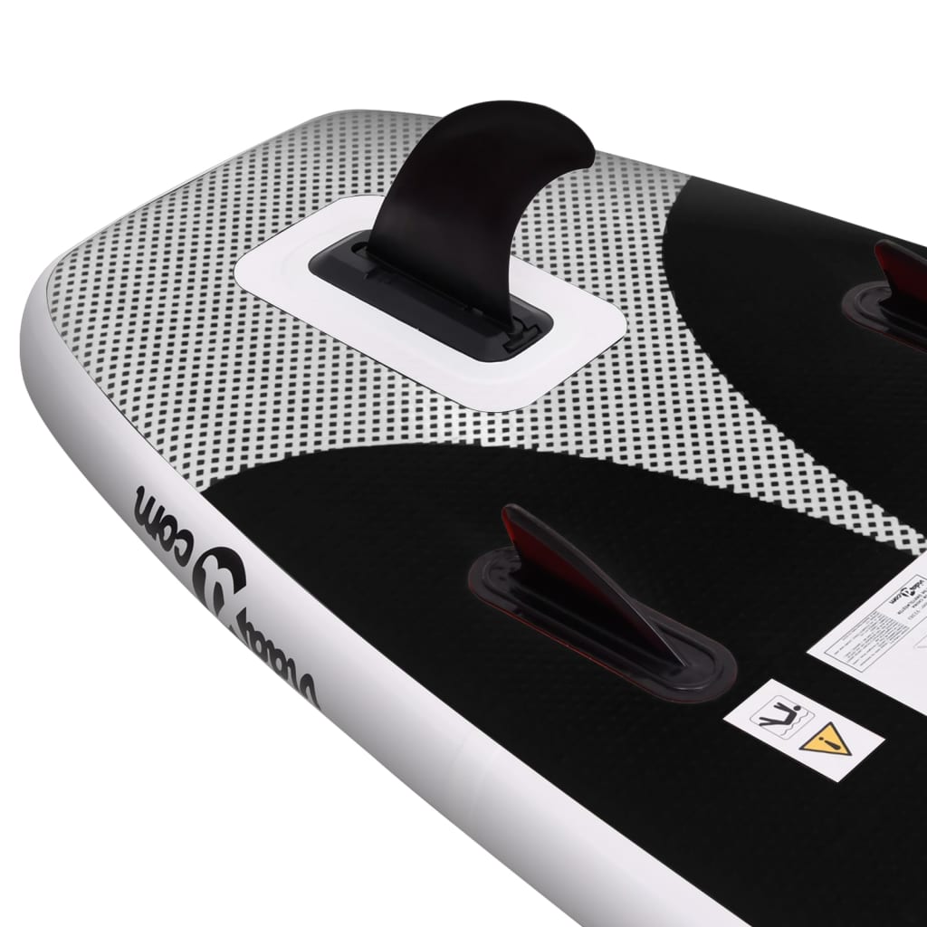 SUP-Board-Set Aufblasbar Schwarz 360x81x10 cm