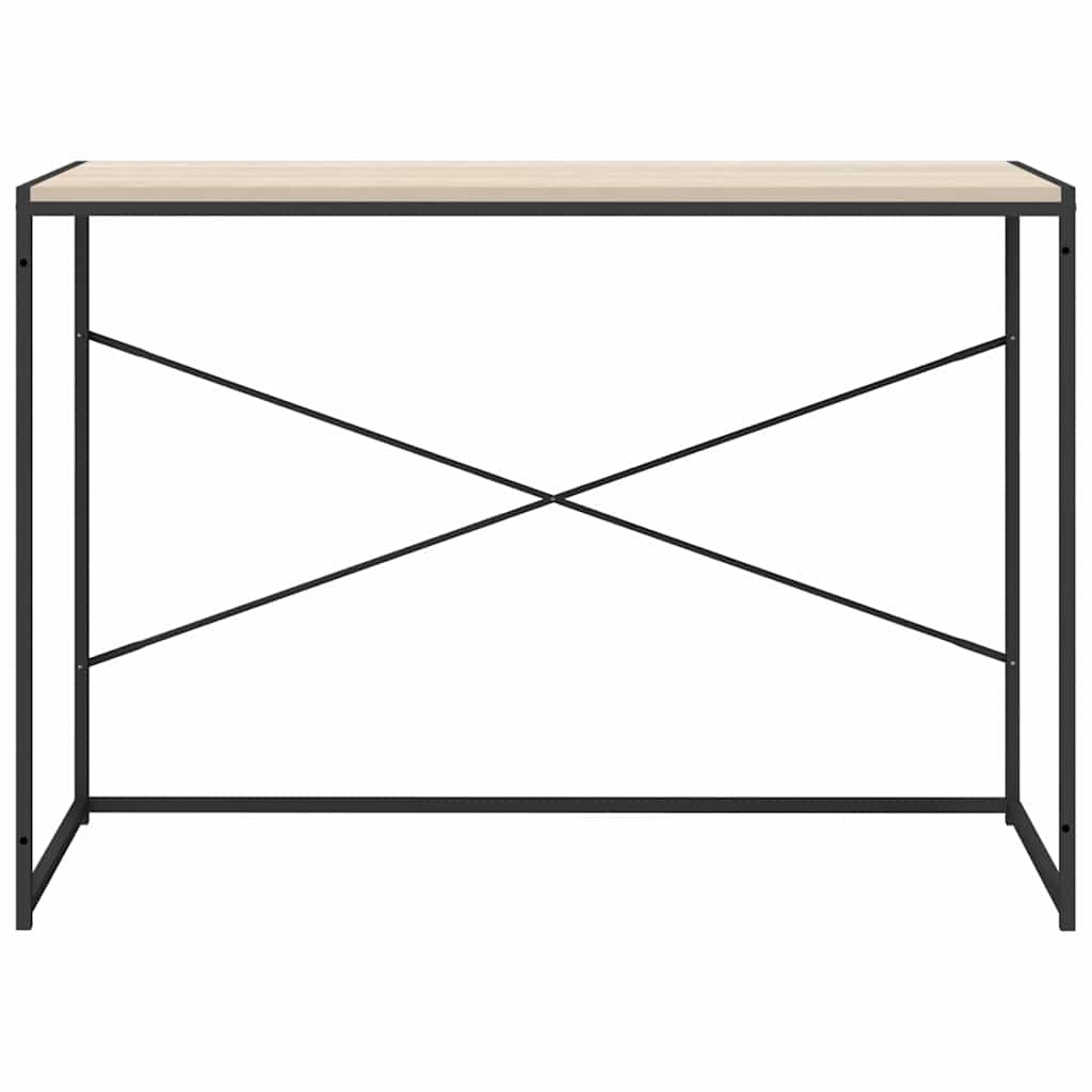 Computertisch Schwarz und Eiche-Optik 110x60x70cm Holzwerkstoff
