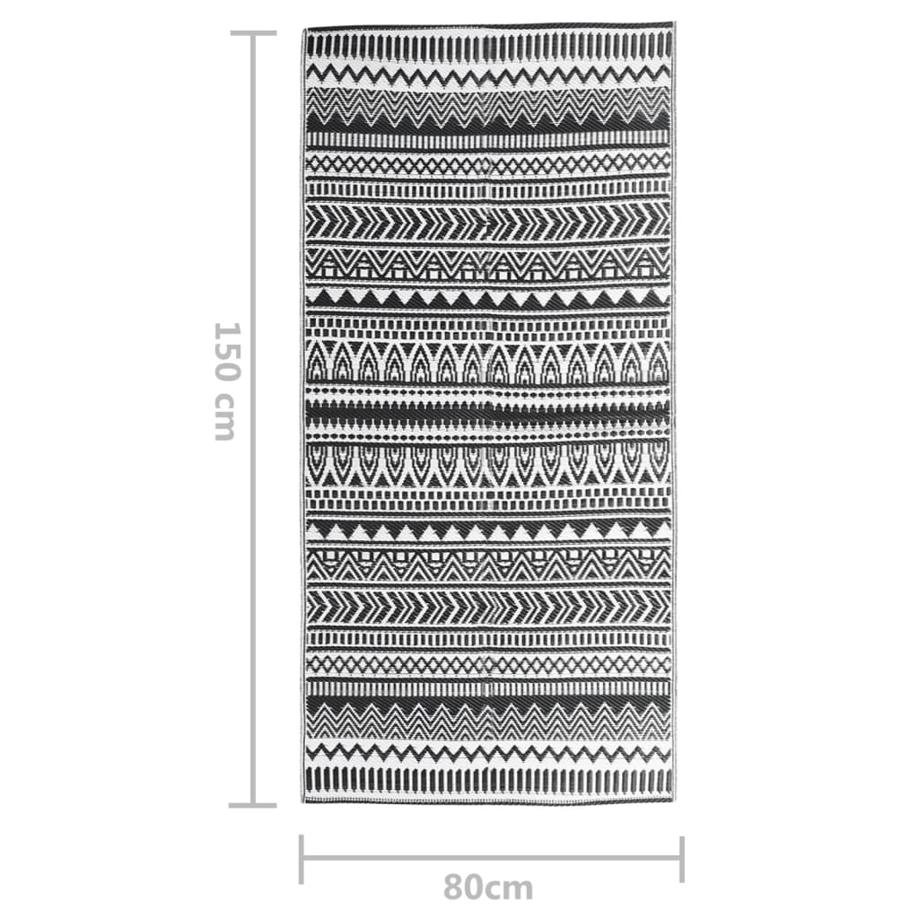 Outdoor rug ARAKIL Black 80x150 cm PP