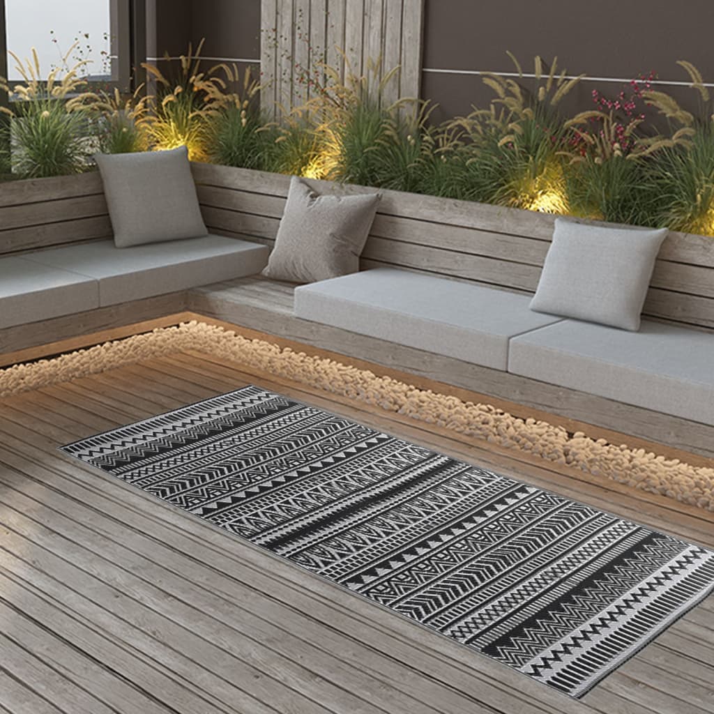 Outdoor rug ARAKIL Black 80x150 cm PP