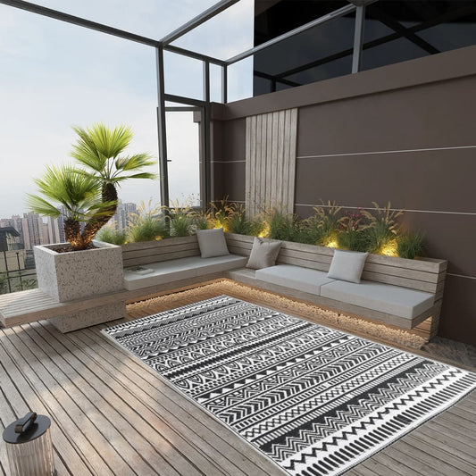 Outdoor rug ARAKIL Black 120x180 cm PP