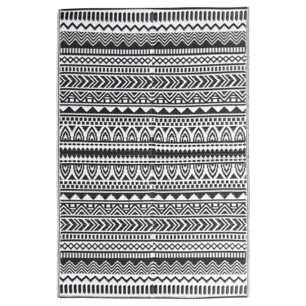 Outdoor-Teppich ARAKIL Schwarz 190x290 cm PP