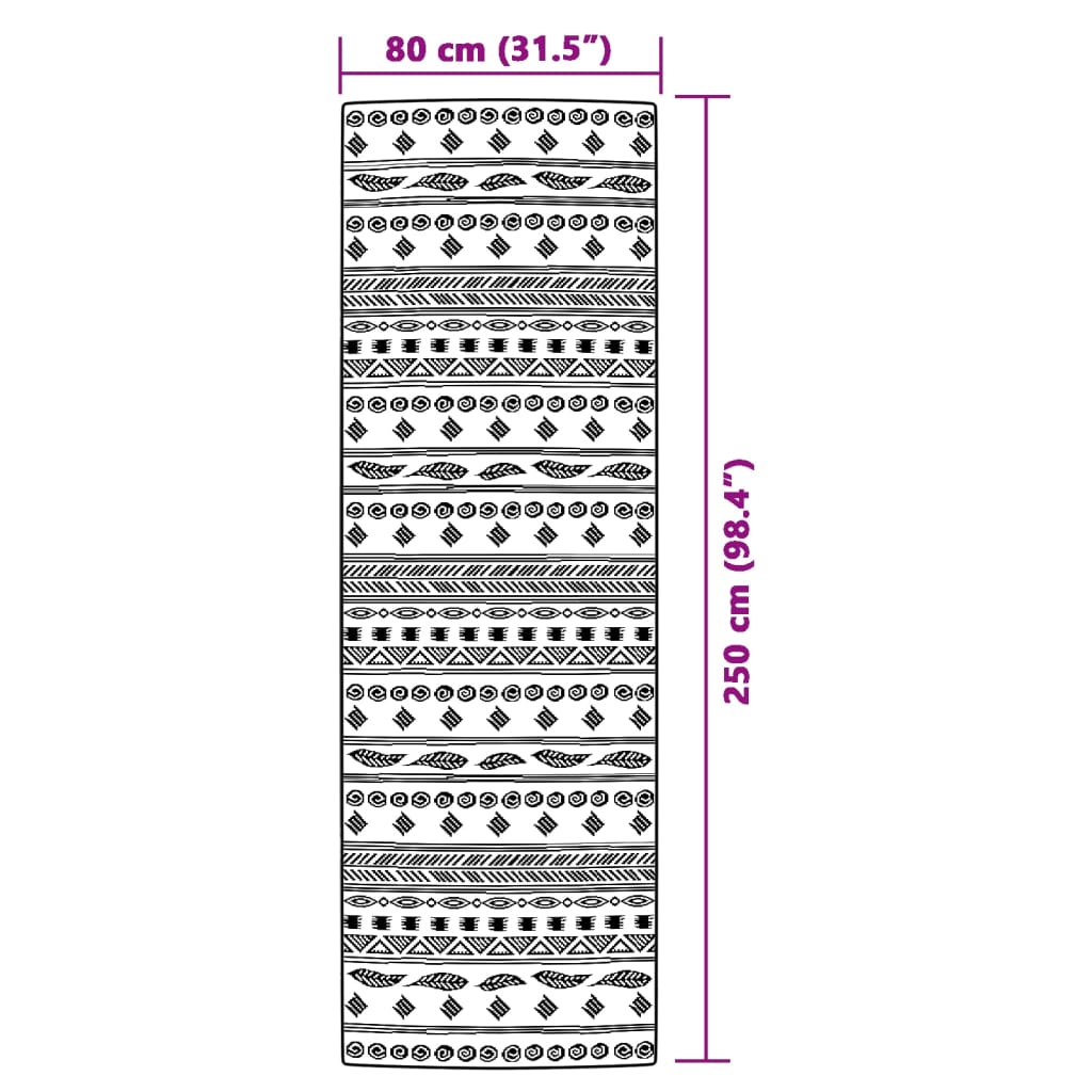 Outdoor-Teppich ARAKIL Grau 80x250 cm PP