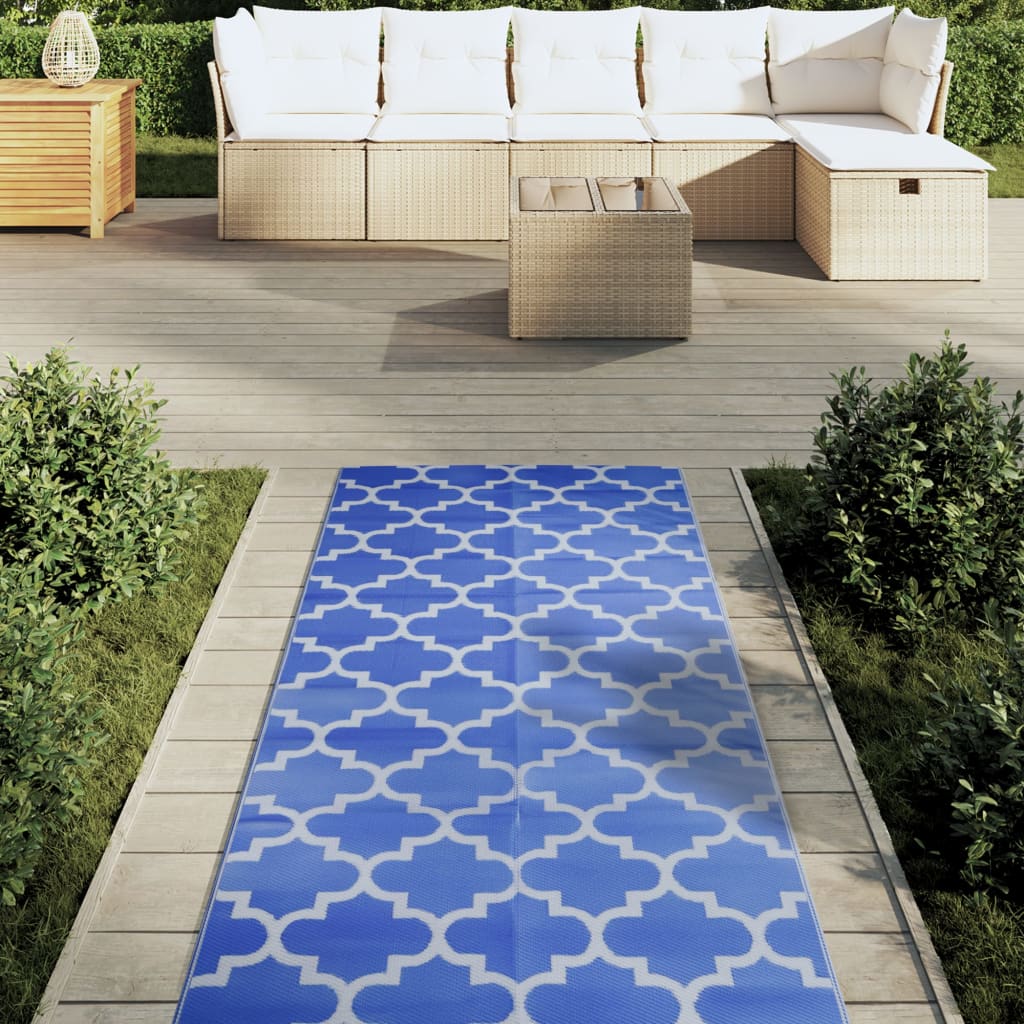 Outdoor-Teppich ARAKIL Blau 80x250 cm PP