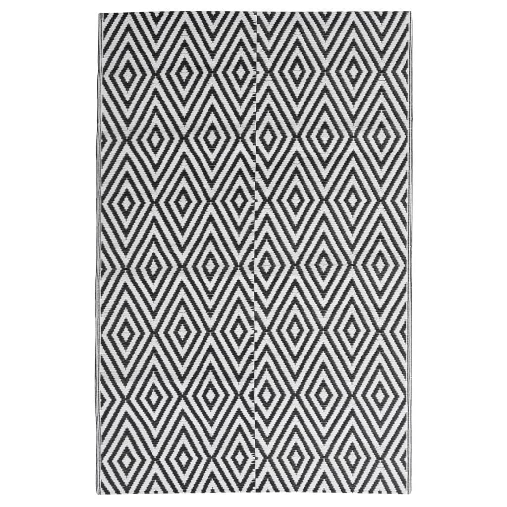 Outdoor rug ARAKIL Black 140x200 cm PP