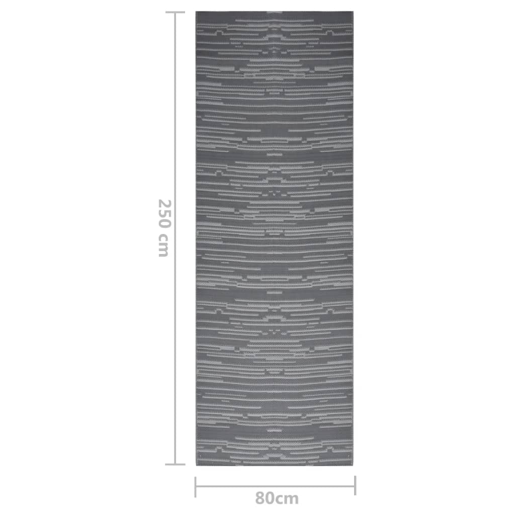 Outdoor-Teppich ARAKIL Anthrazit 80x250 cm PP