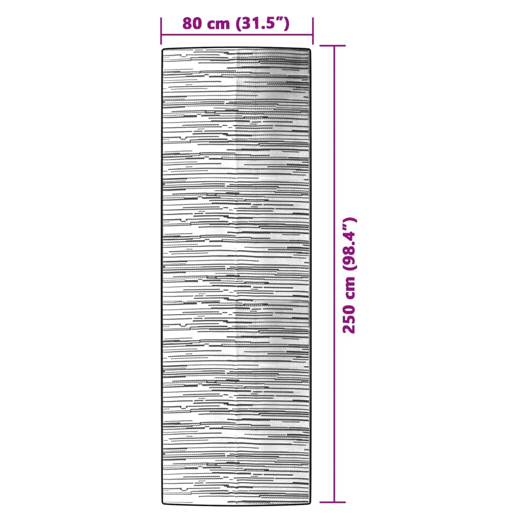 Outdoor-Teppich ARAKIL Braun 80x250 cm PP