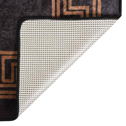 Teppich Waschbar 80x300 cm Schwarz und Golden