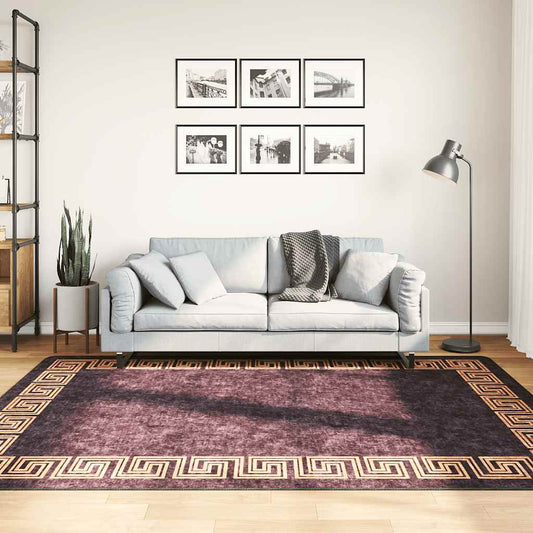 Tapis lavable noir et or 160x230 cm antidérapant