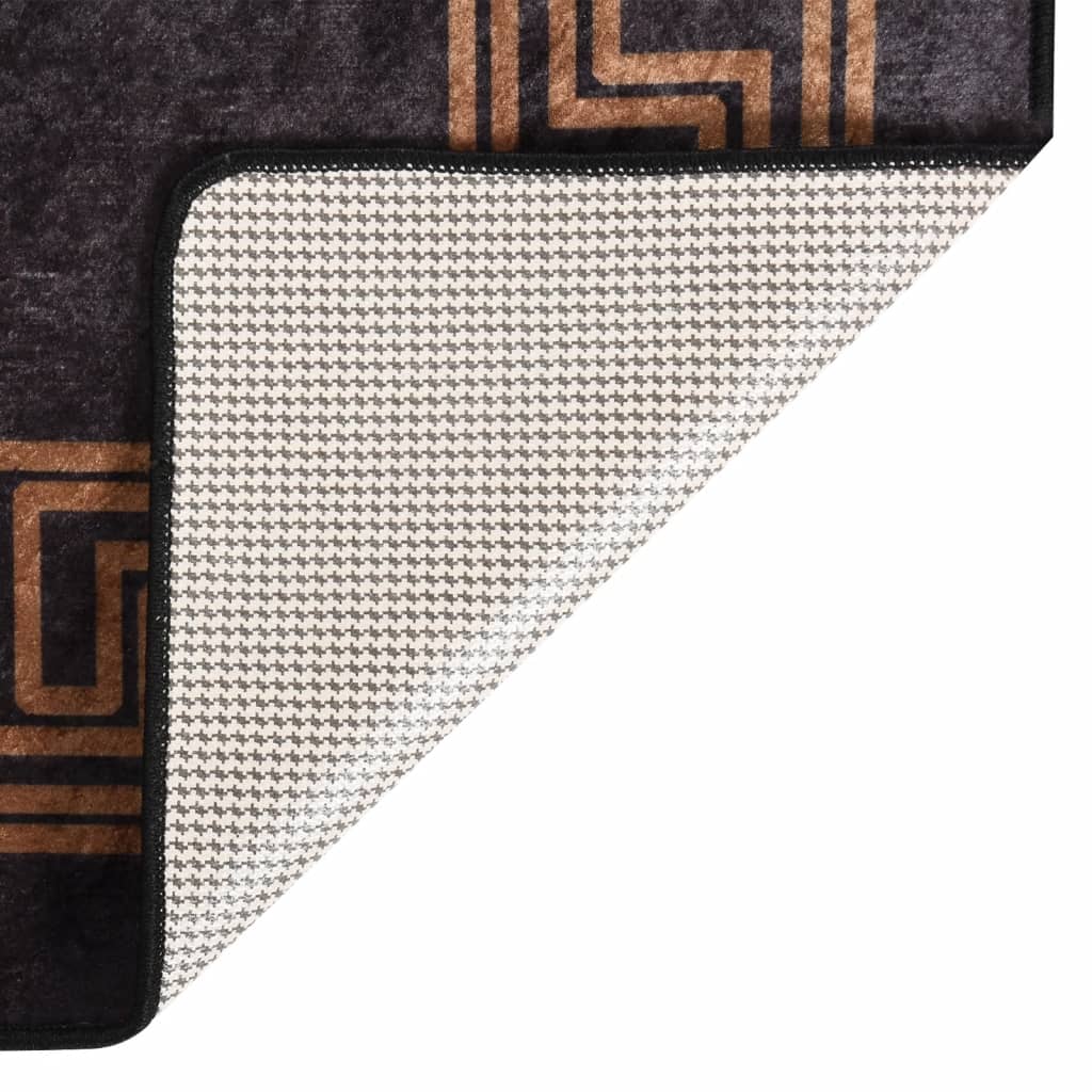 Tapis lavable noir et or 190x300 cm antidérapant