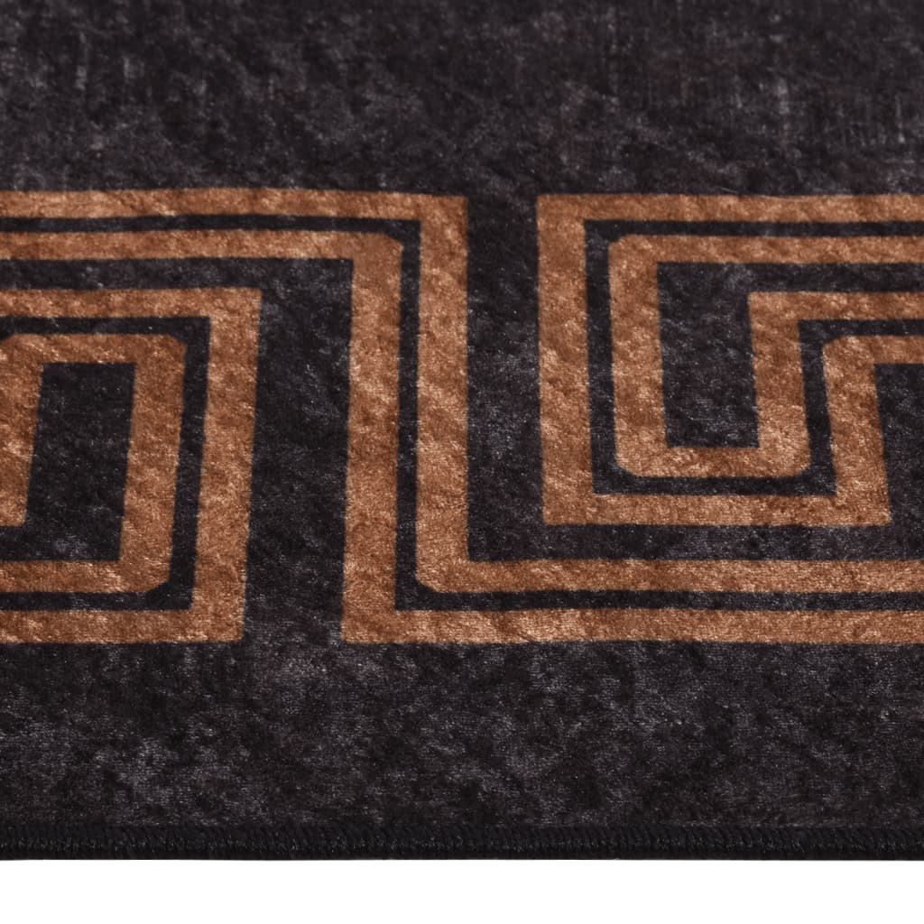Tapis lavable noir et or 190x300 cm antidérapant