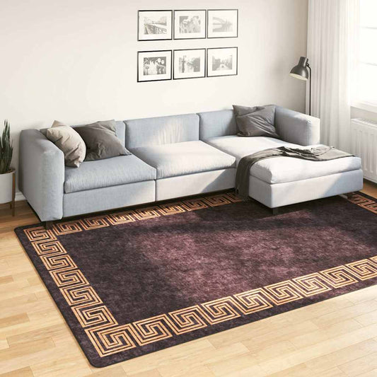 Tapis lavable noir et or 190x300 cm antidérapant
