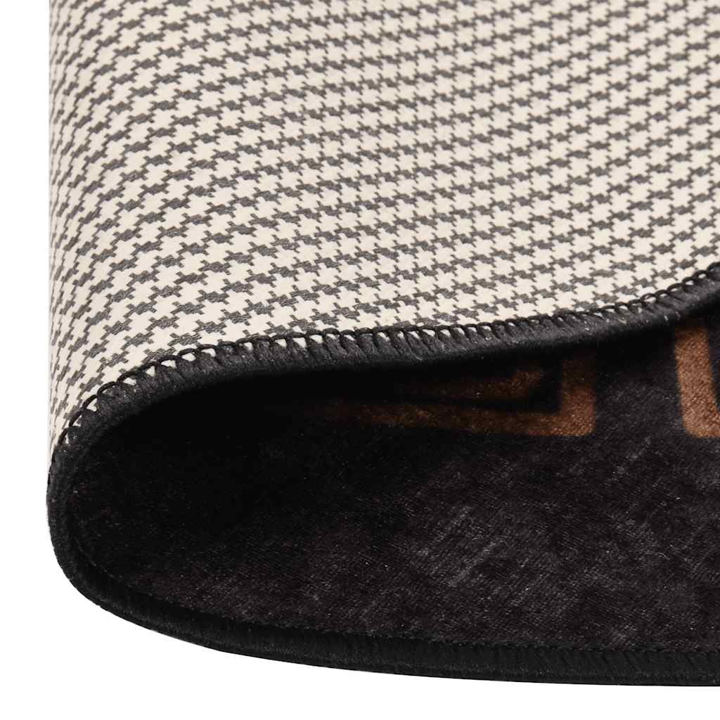 Tapis Lavable Noir et Or φ120 cm Antidérapant
